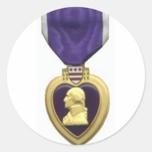 Pegatina Redonda Purple Heart
