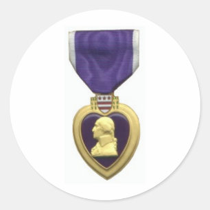Pegatina Redonda Purple Heart