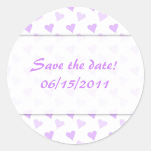 Pegatina Redonda Purple Heart Save The Date Pegatinas