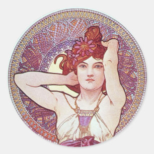 Pegatina Redonda Purple Lilac ahora Art