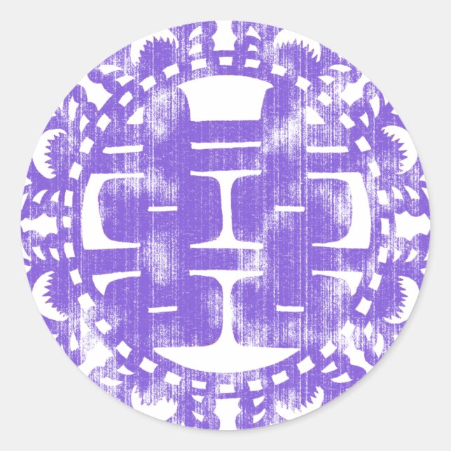 Pegatina Redonda Purple Shuan Xi (Anverso)