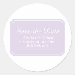 Pegatina Redonda Purple Simply Elegant Save the Date