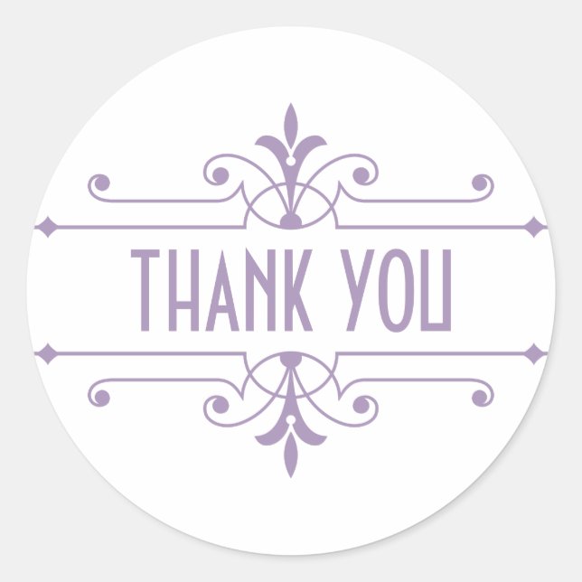 Pegatina Redonda Purple v2 Fancy Ornamental Gracias Pegatinas (Anverso)