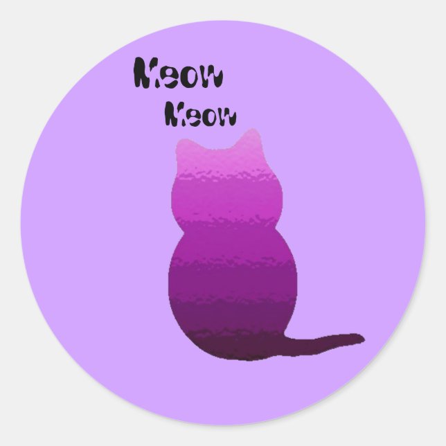 Pegatina Redonda purpleshadeglass, Meow, Meow (Anverso)