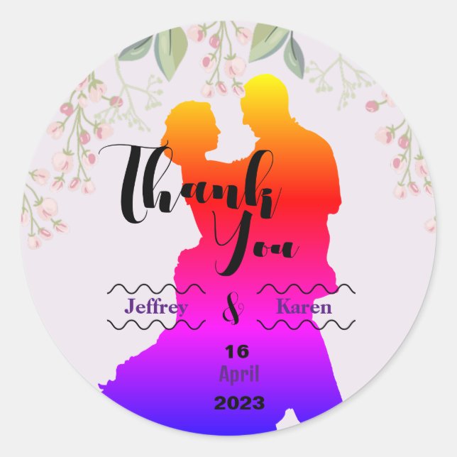 Pegatina Redonda Púrpura (Anverso)