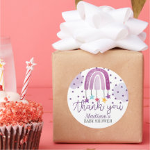 Púrpura Arcoiris Baby Shower Pastel Gracias