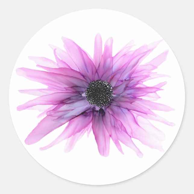 Pegatina Redonda Púrpura Astor—todos pegatinas en forma— (Anverso)