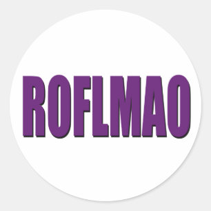Pegatina Redonda Púrpura de ROFLMAO