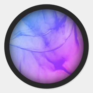 Pegatina Redonda Púrpura en capas