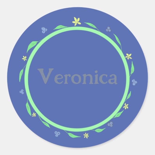 Pegatina Redonda Púrpura más bonito (Anverso)