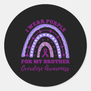 Pegatina Redonda Púrpura Para Mi Hermano Sobredosificación Lluvia D