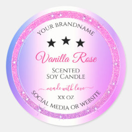 Pegatina Redonda Púrpura rosa con etiquetas de empaquetado de produ