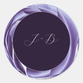 Pegatina redonda púrpura rosa metálico