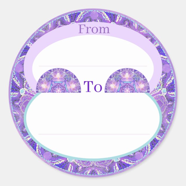 Pegatina Redonda Púrpura W1 (Anverso)