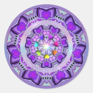 Pegatina Redonda Púrpura W2