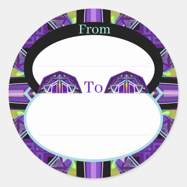 Pegatina Redonda Púrpura W3 (Anverso)