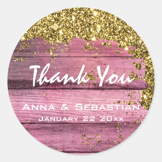 Pegatina Redonda *~* Purpurina AP49 de Madera de Edad Weathered Gen (Anverso)