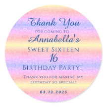 Purpurina arcoiris dulce 16 Dieciséis Gracias