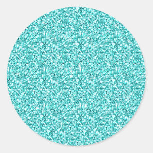 Pegatina Redonda Purpurina azul de Fun Aqua Impreso