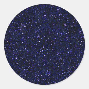 Pegatina Redonda Purpurina azul índigo oscuro de medianoche