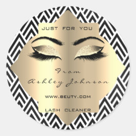 Pegatina Redonda Purpurina blanco negro Champaigne Limpiador de cen