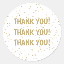 Pegatina Redonda Purpurina boda Gold