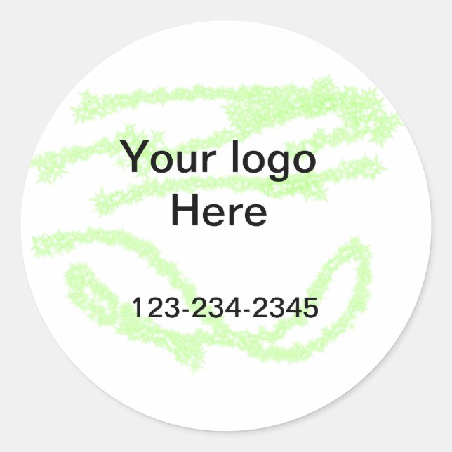 Pegatina Redonda Purpurina brillante verde simple añada su número d (Anverso)