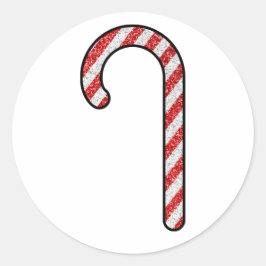 Pegatina Redonda Purpurina Candy Cane