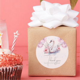 Pegatina Redonda Purpurina de cumpleaños Ballerina personalizada