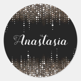 Pegatina Redonda Purpurina de goteo Lluvia Secuencias Doradas Espar