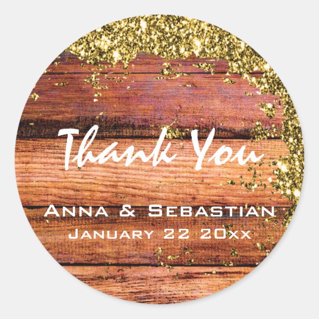 Pegatina Redonda *~* Purpurina de madera de edad avanzada genérica  (Anverso)