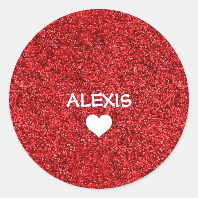 PEGATINA REDONDA PURPURINA DE NIÑAS PERSONALIZADAS CON NOMBRE (Anverso)