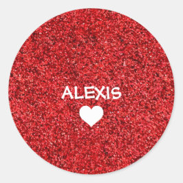 PEGATINA REDONDA PURPURINA DE NIÑAS PERSONALIZADAS CON NOMBRE