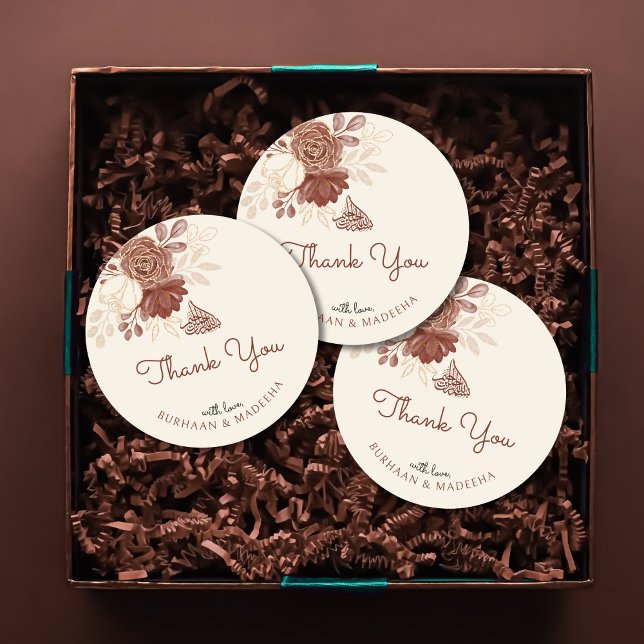 Pegatina Redonda Purpurina de oro de lino acuarela floral Favor de  (Subido por el creador)