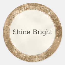 Pegatina Redonda Purpurina de oro Glitz Giraffe Print