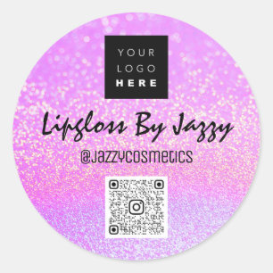 Pegatina Redonda Purpurina de paquetes de trabajo de agradecimiento