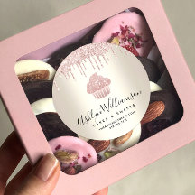 Purpurina de pasteles rosados gotea pastelería Che