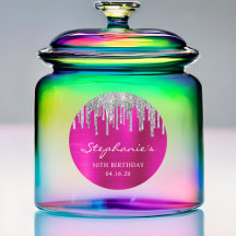 Purpurina de plata gotea sobre rosado caliente 50 