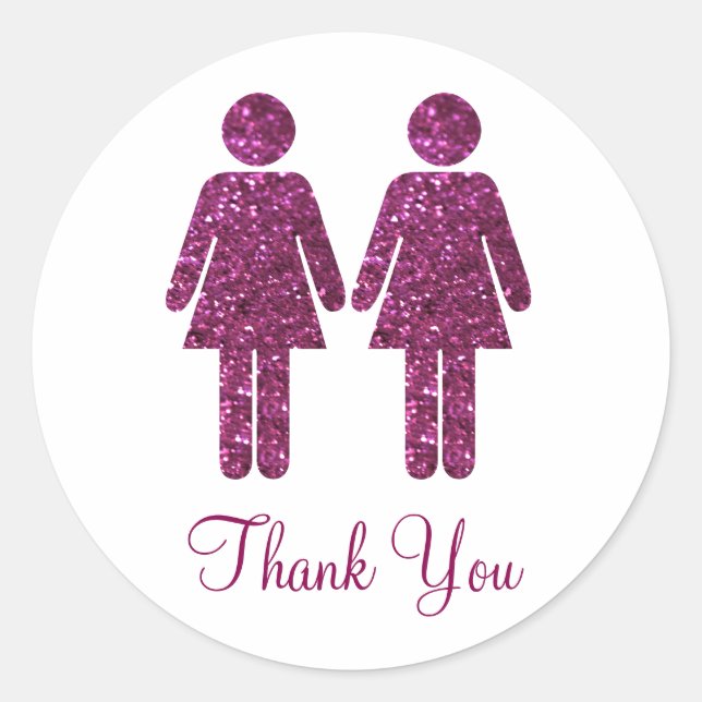 Pegatina Redonda Purpurina de todos los Chicas (Anverso)