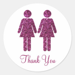 Pegatina Redonda Purpurina de todos los Chicas