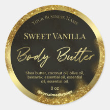 Purpurina de viento Etiquetas de manteca de oro ne