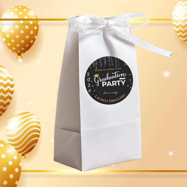 Pegatina Redonda Purpurina elegante del año de graduación (Subido por el creador)