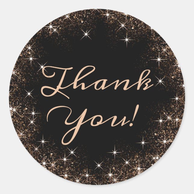 Pegatina Redonda Purpurina Elegante Empaquetado De Productos Gracia (Anverso)