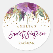 Purpurina floral Sparkling Amethyst Sweet 16 Pegat