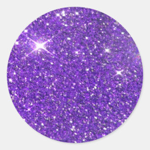 Pegatina Redonda Purpurina Glitz de moda Purple Sparkling
