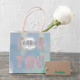 Pegatina Redonda Purpurina Gris Pies Baby Shower Favor Gracias Gray