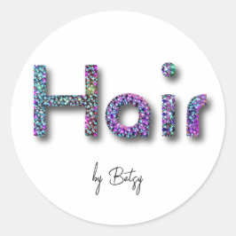 Pegatina Redonda Purpurina holográfico Hair Stylist