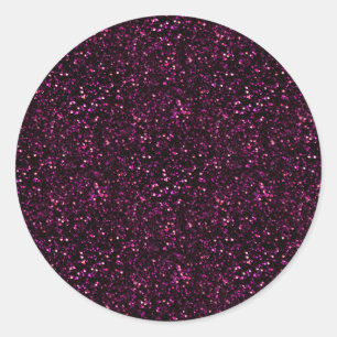 Pegatina Redonda Purpurina Pink Posh Oscuro