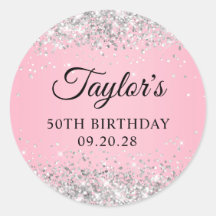 Purpurina Plata Rosa 50 cumpleaños