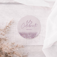 Purpurina púrpura Lilac cumpleaños elegante hermos